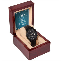 A Son's First Hero - Black Chronograph Watch