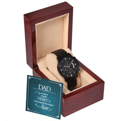 A Son's First Hero - Black Chronograph Watch