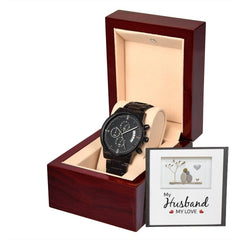 My Husband My Love - Black Chronograph Watch