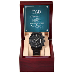 A Son's First Hero - Black Chronograph Watch
