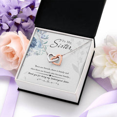 To My Sister - Interlocking Hearts Necklace