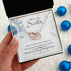 To My Sister - Interlocking Hearts Necklace