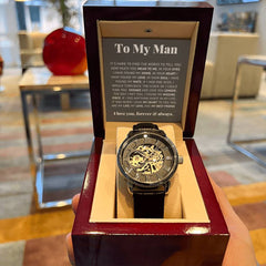 To My Man Life, Love, Best Friend – Luxury Openwork Watch