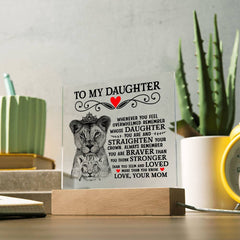 To My Daughter Lion Crown – Acrylic Square