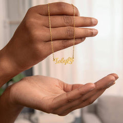 Classic Paw Print Name Necklace