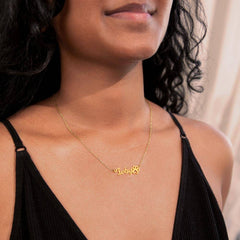 Classic Paw Print Name Necklace