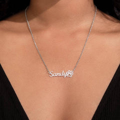 Classic Paw Print Name Necklace