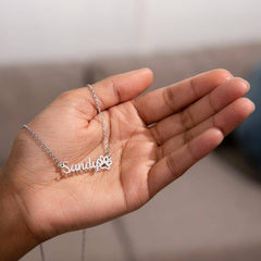 Classic Paw Print Name Necklace