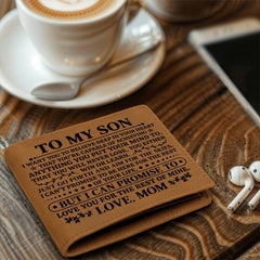 To My Son Promise (Black) – Leather Wallet