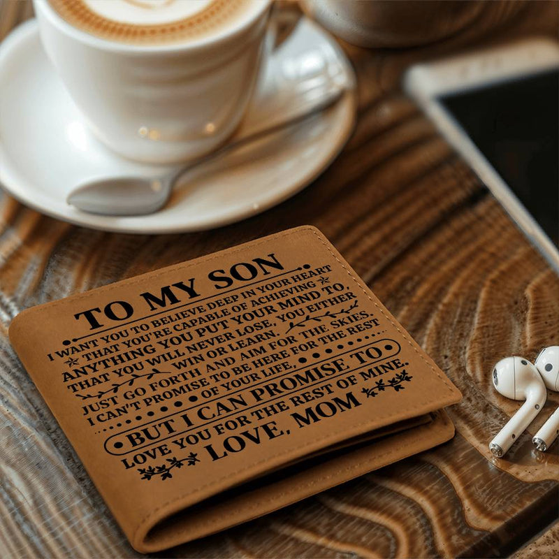 To My Son Promise (Black) – Leather Wallet