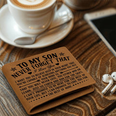 To My Son Skies (Black) – Leather Wallet