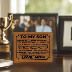 To My Son Stand Tall – Leather Wallet
