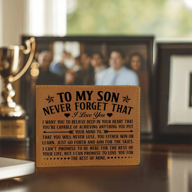 To My Son Skies (Black) – Leather Wallet