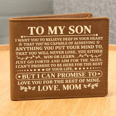 To My Son Promise (Yellow)  – Leather Wallet