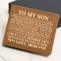 To My Son Promise (Yellow)  – Leather Wallet