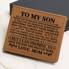 To My Son Promise (Black) – Leather Wallet