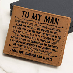 To My Man Inspiration (Black) – Leather Wallet