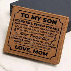 To My Son Stand Tall – Leather Wallet