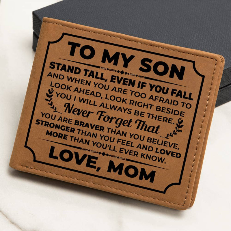To My Son Stand Tall – Leather Wallet