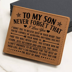To My Son Skies (Black) – Leather Wallet