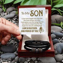 To My Son - Men's Leather Bracelet