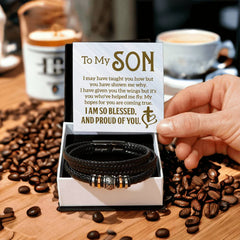 To My Son - Men's Leather Bracelet