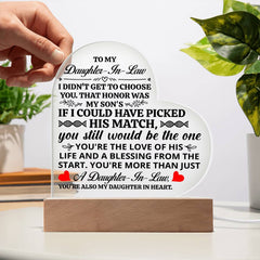 To My Daughter-in-Law Honor – Acrylic Heart Plaque