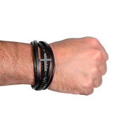 My One and Only - Leather Cross Bracelet