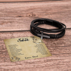 To My Son - Cross Bracelet