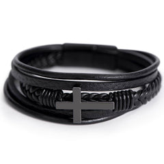 My One and Only - Leather Cross Bracelet