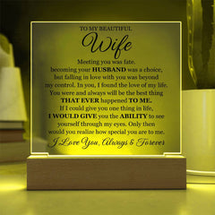 To My Beautiful Wife (Printed) – Acrylic Square