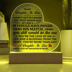 To My Daughter-in-Law Honor – Acrylic Heart Plaque