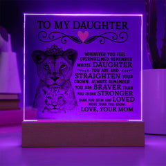 To My Daughter Lion Crown – Acrylic Square