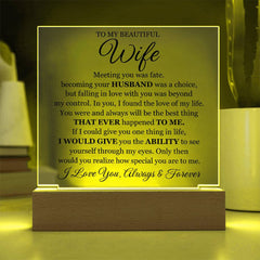 To My Beautiful Wife (Printed) – Acrylic Square