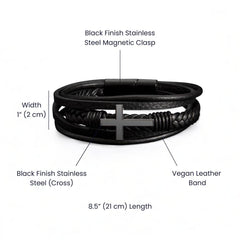 My One and Only - Leather Cross Bracelet