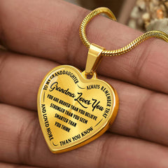 Grandma Loves You - Heart Necklace