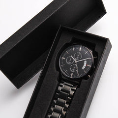 To My Soulmate Turn Back the Clock (Charcoal Black) – Men's Watch