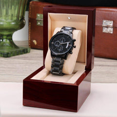 To My Soulmate Turn Back the Clock (Charcoal Black) – Men's Watch