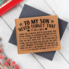 To My Son Skies (Black) – Leather Wallet