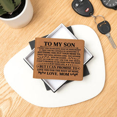 To My Son Promise (Black) – Leather Wallet