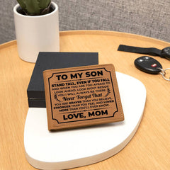 To My Son Stand Tall – Leather Wallet