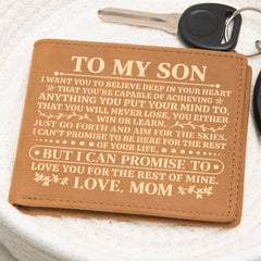 To My Son Promise (Yellow)  – Leather Wallet