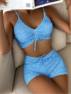 2025 High Waist Bikini Swimsuit Women Push Up Bikini Floral Swimsuit Print Bikini boxers Swimwear Swim Trunks Bathing Suit