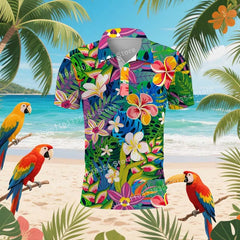 Hawaiian Beach Coconut Trees Polo Shirt For Men Summer 3D Print Leaves Short Sleeve Golf Polo Shirts Street T Shirt Tops