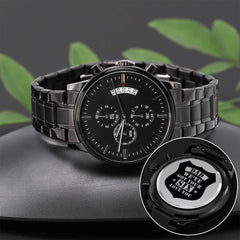 Engraved Watch We've Got Your Six (Charcoal Black) – Men's Watch