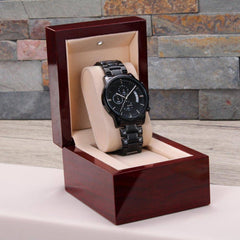 Engraved Watch We've Got Your Six (Charcoal Black) – Men's Watch