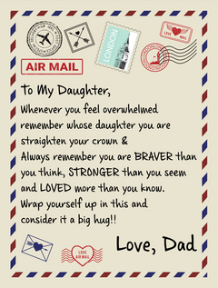 To My Daughter Braver (From Dad) – Sherpa Fleece Blanket