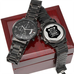 Engraved Watch We've Got Your Six (Charcoal Black) – Men's Watch